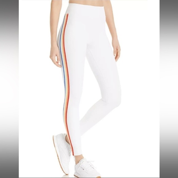 Spiritual Gangster Pant NWT White Rainbow Stripe Track Tight, size Large…​ - Picture 3 of 4